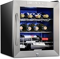 Vista 19 de Schmecke - Refrigerador de vino con compresor de 12 botellas con cerradura Gran bodega independiente Refrigerador de vino digital 41f-64f