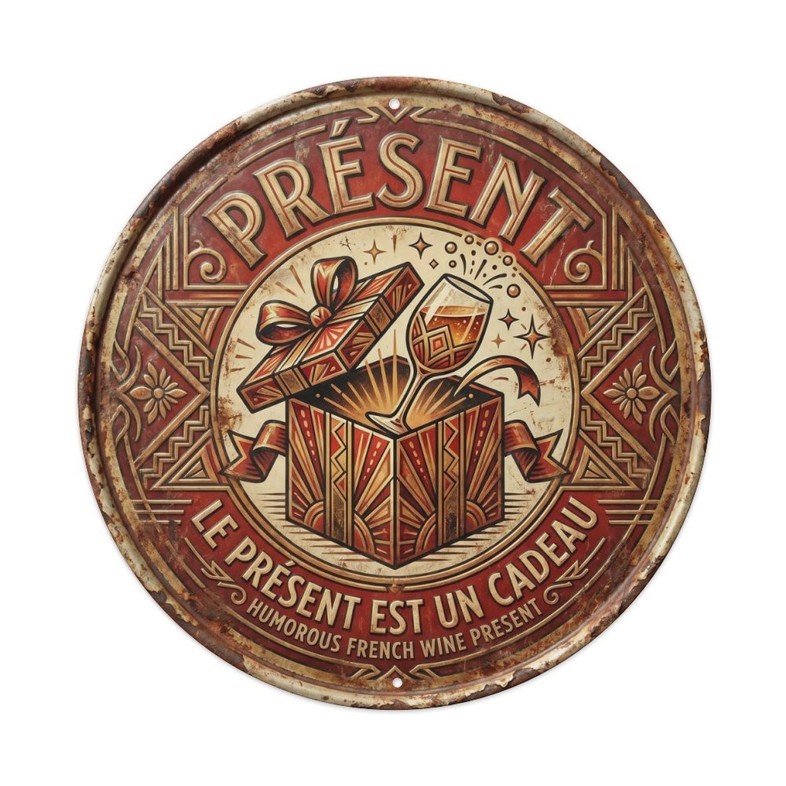 Present Humorous Mancave Present Metal Tin Sign