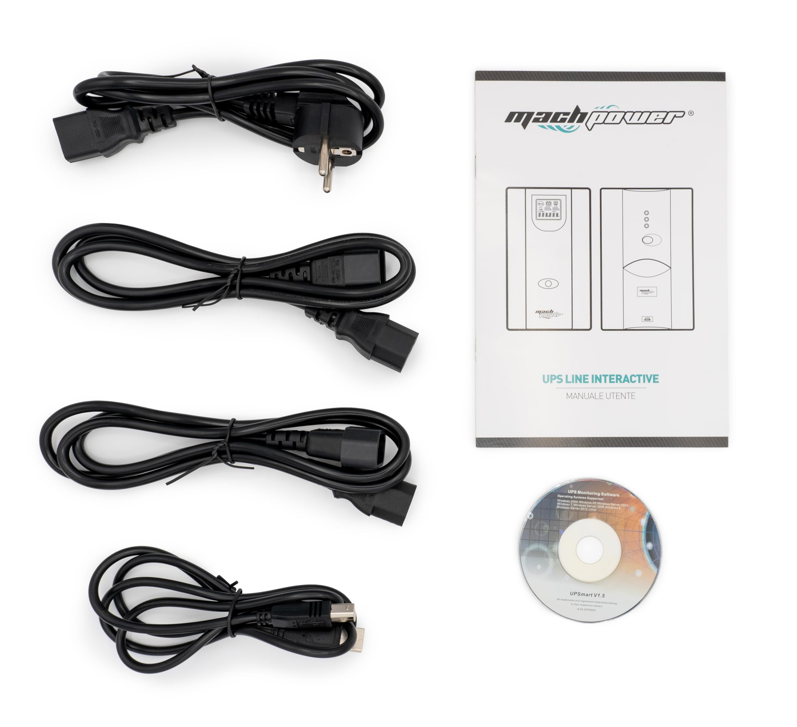 Gruppo di continuità per PC line interactive - (UPS-LIR60D) da rack in metallo 600VA/360W 1 batteria 12V/7Ah 4 uscite IEC, USB e RJ11