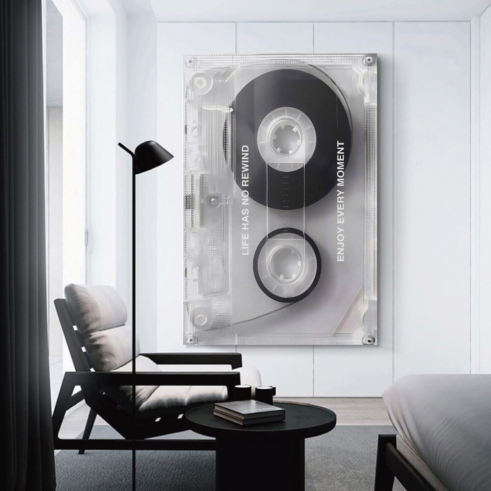 Junmoney Cassette of Life Wall Picture Print 24x36inch(60x90cm), for Entryway, Lounge Links Or Small Walls, Decorative Wall Art for Narrow Spaces