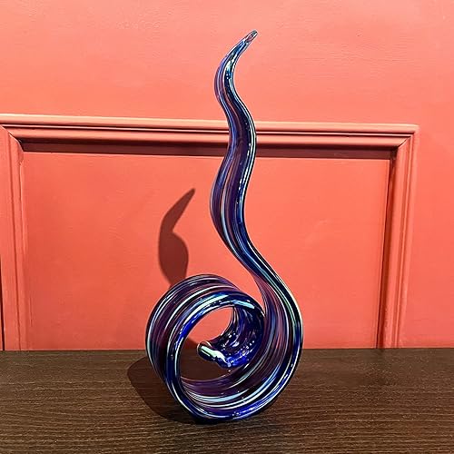 Miniatura 7 de Escultura de cristal soplado a mano de 11.4 pulgadas de alto, escultura de arte estilo Murano, estatuas de decoración del hogar, decoración del