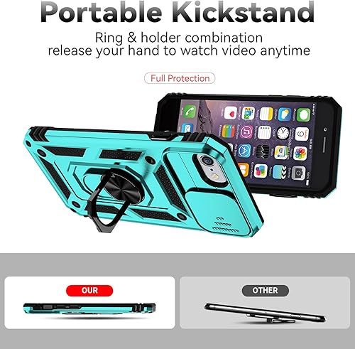 Miniatura 7 de Funda para iPhone SE (3 y 2 generación 20222020) y iPhone 876 con cubierta para lente de cámara, protector de pantalla HD, protección contra caídas