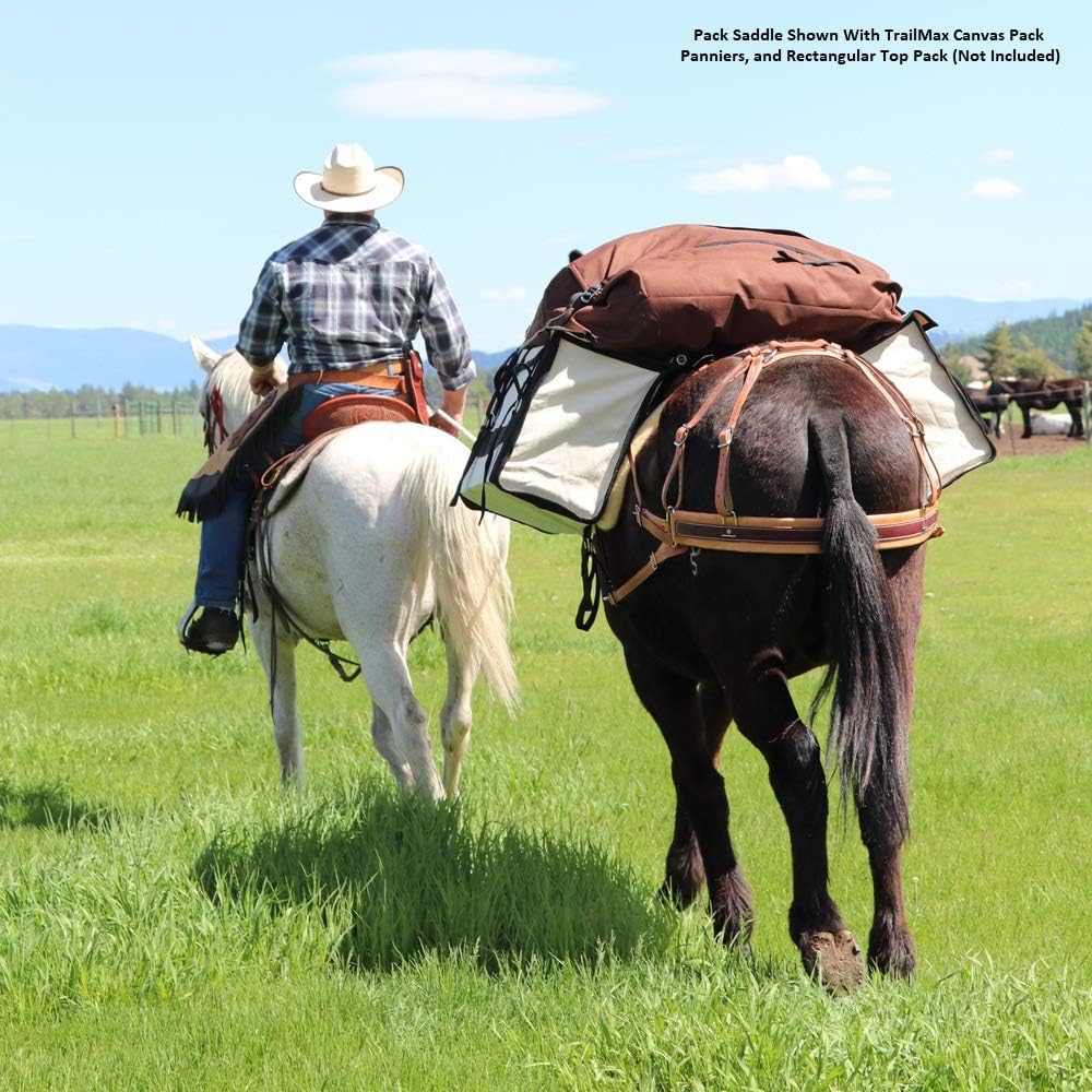 Outfitters Supply Classic Decker Pack Saddle; Complete Decker Pack Saddle; Pack Saddle for Horse & Mule; Premium Pack Saddle Tree w/Classic Arches, Hermann Oak Harness Leather & Durable Hardware