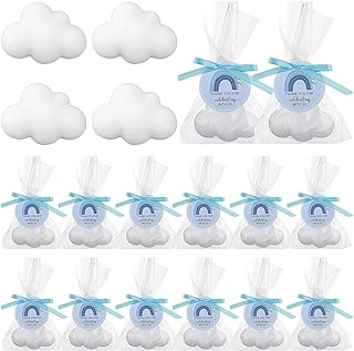 Demissle 20 Pcs Cloud Baby Shower Soap Favors Mini Handmade Soap Gifts with Thank You Card for Guests Christmas Party Wedding Return Gifts Bridal Shower Decorations(White)