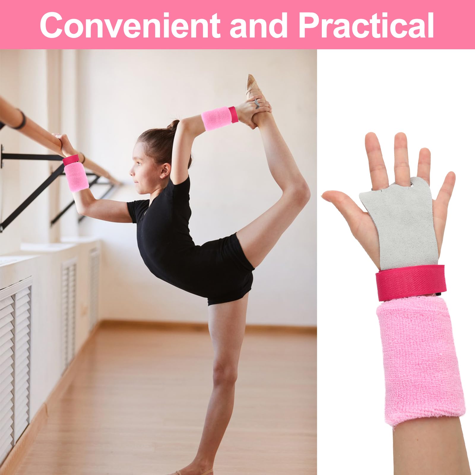 2 Cinturini da Polso con Presa per Ginnastica Sportiva 2 Cinturini la Protezione del Polso, Set di impugnature, Cross Training, ginnastica, Pull Up Grips, Manopole Paracalli per Ginnastica Artistica