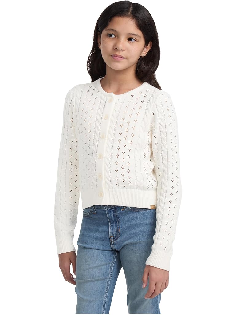 Green Abercrombie & Fitch Cropped Cable Cardigan (Big Kid)