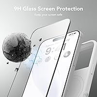 Vista 465 de GONEZ Funda de silicona para iPhone 15 Pro Max, compatible con Magsafe, protector de cámara + protector de pantalla, forro de microfibra suave Negro