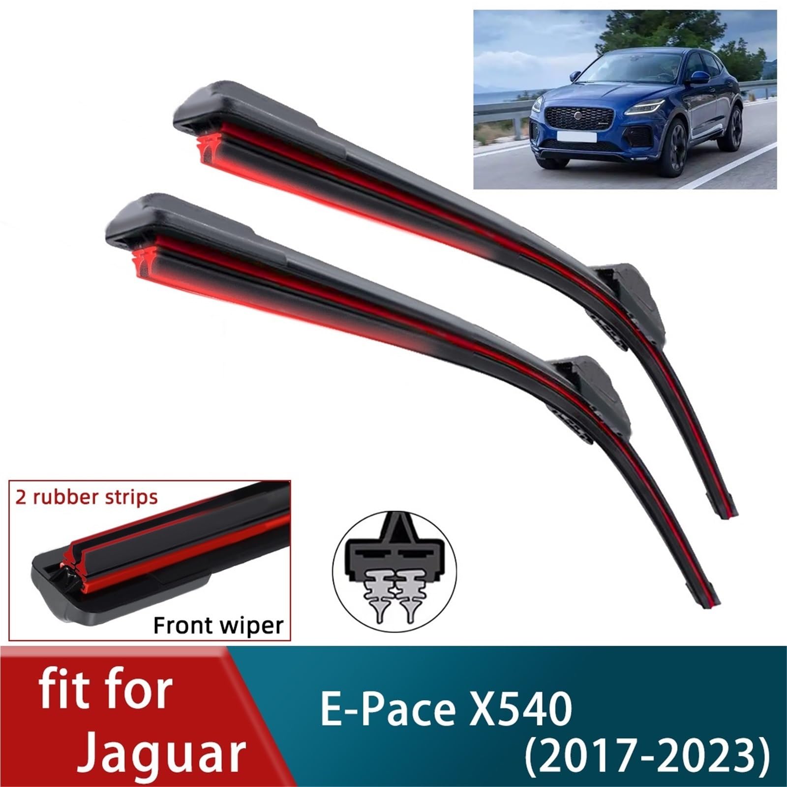 Pasuje do Jaguar E-Pace X540 samochodu Podwójna gumowa wycieraczka szyby przedniej Dysza spryskiwacza przedniej szyby