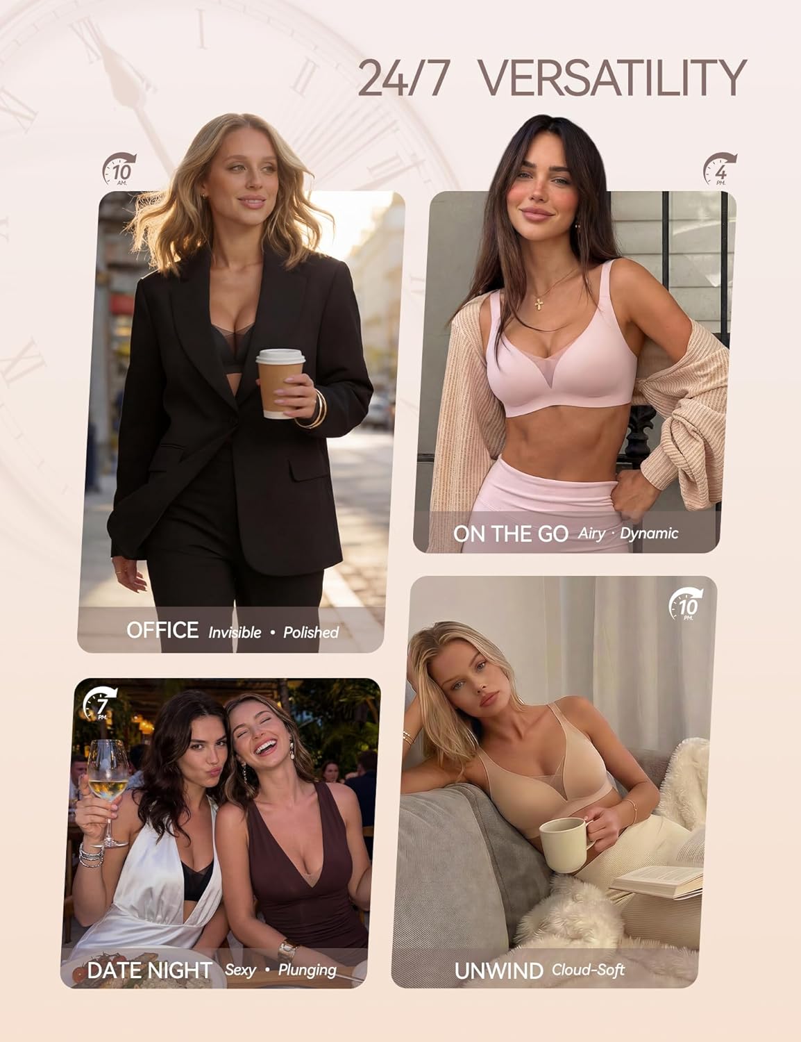 LUCKMEEY Womens Wireless Bras Sexy V Mesh Brallete Supportive Jelly Bra Seamless Tshirt Bra (U-Back & Crossback) - Image 6