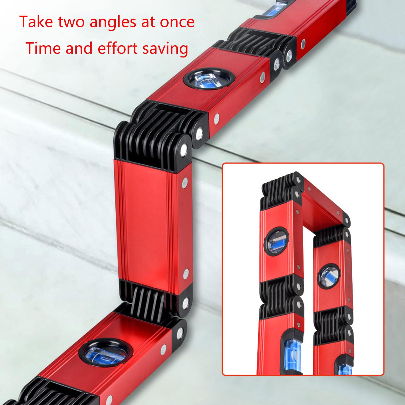 Medidor de aluminio multiángulo, herramienta de dibujo, tuberías, escaleras, esquinas, extensible, herramienta de carpintería, medición en interiores y exteriores