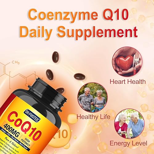 Miniatura 6 de CoQ10 400mg SoftGels CQ10 Coenzima Q10 Suplemento Plus PQQ, Omega 3 y Vitamina E, para la salud del corazón y la energía celular, 120 porciones