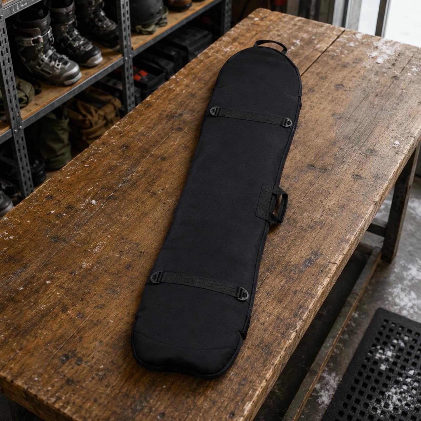Borsa Snowboard Imbottita a Spalla Borsa Snowboard Nera Manici Rinforzati Accessorio Sportivo