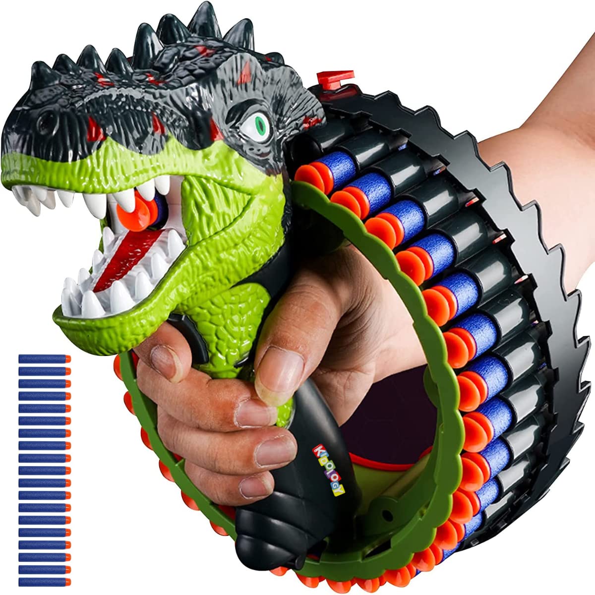 Kidology Electric Dinosaur Gun Toy | 34 Burst Dinosaur Roar Electric Blasting Toy Gun Automatic Toys Guns EVA Soft Bullet Wrist Blasting Soft Bullet Gun Built-in Rechargeable Battery (Dinosaur Gun) (B0B6Q3MNLZ) Amazon Price History, Amazon Price Tracker