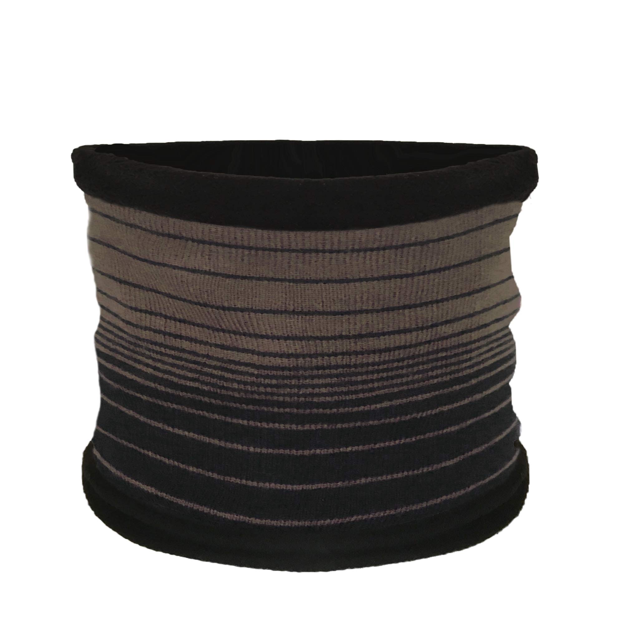 RockJock mens neck warmer, scarf, hat, hood, snood - reversible-BEIGESTRIPE