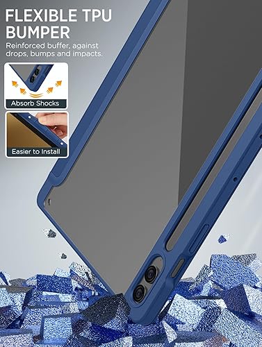 Miniatura 6 de MoKo Funda para Samsung Galaxy Tab S9 FE Plus de 12.4 pulgadas 2023 (SM-X610SM-X616), funda ligera de triple pliegue para tablet, TPU transparente +