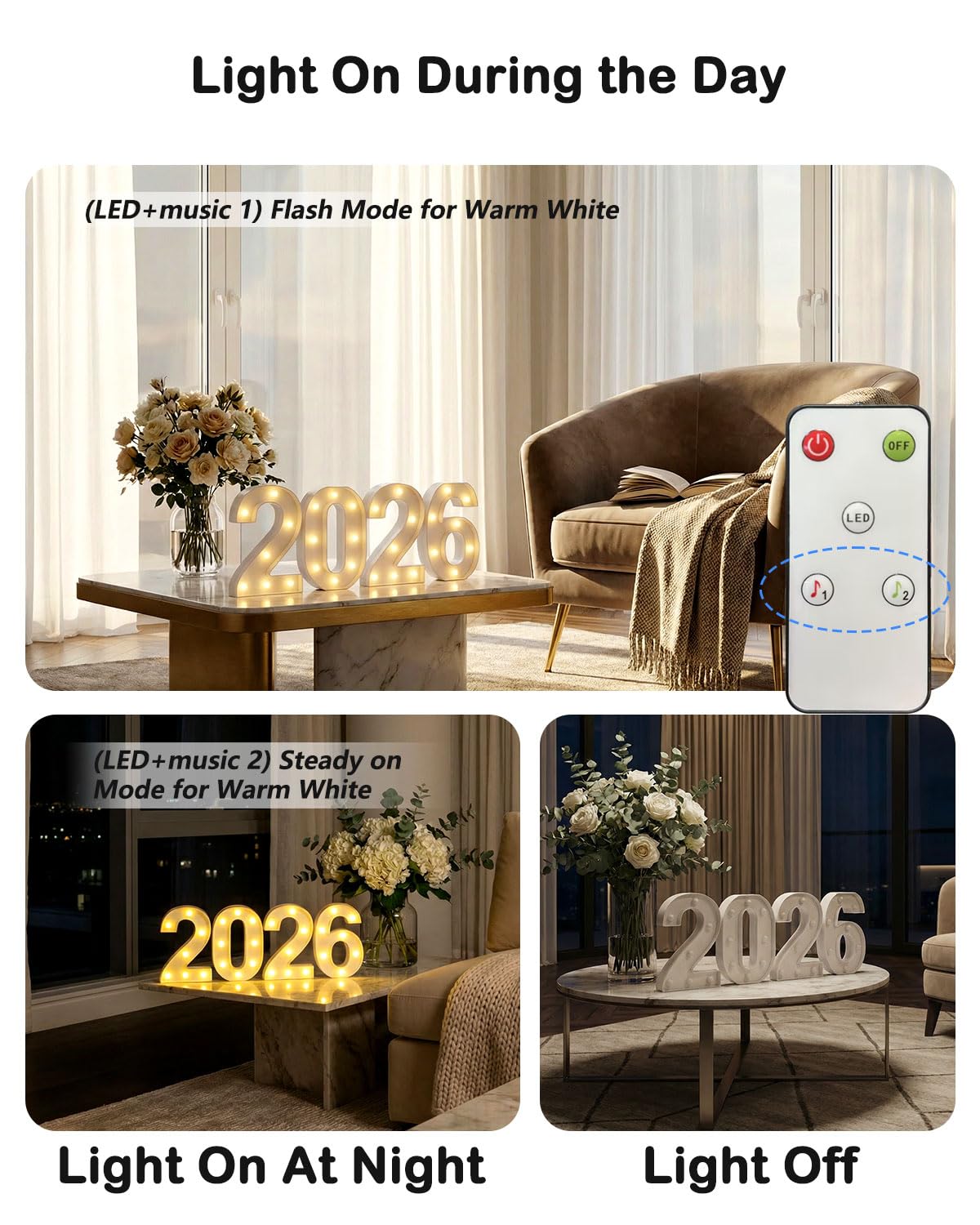 Lampada a LED con numeri con musica Happy Birthday, per ragazzi e ragazze, luce bianca calda, 18, con telecomando per decorazione di compleanno, casa, famiglia, decorazione da parete