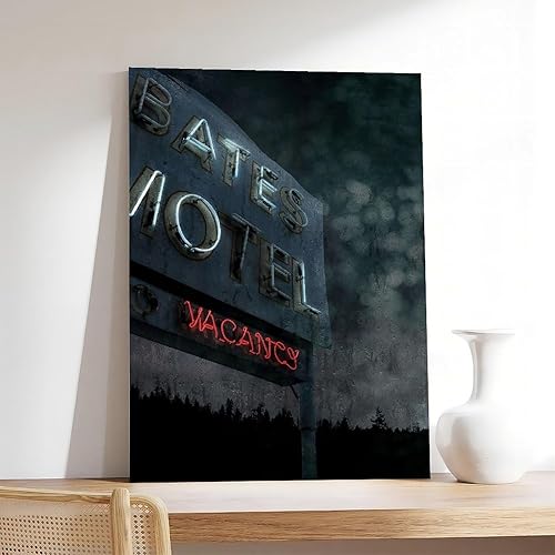 Miniatura 7 de QWQYLEI Bates Motel - Póster de la película retro clásica en negro, póster de la película, decoración de pared, pinturas impresas para sala de