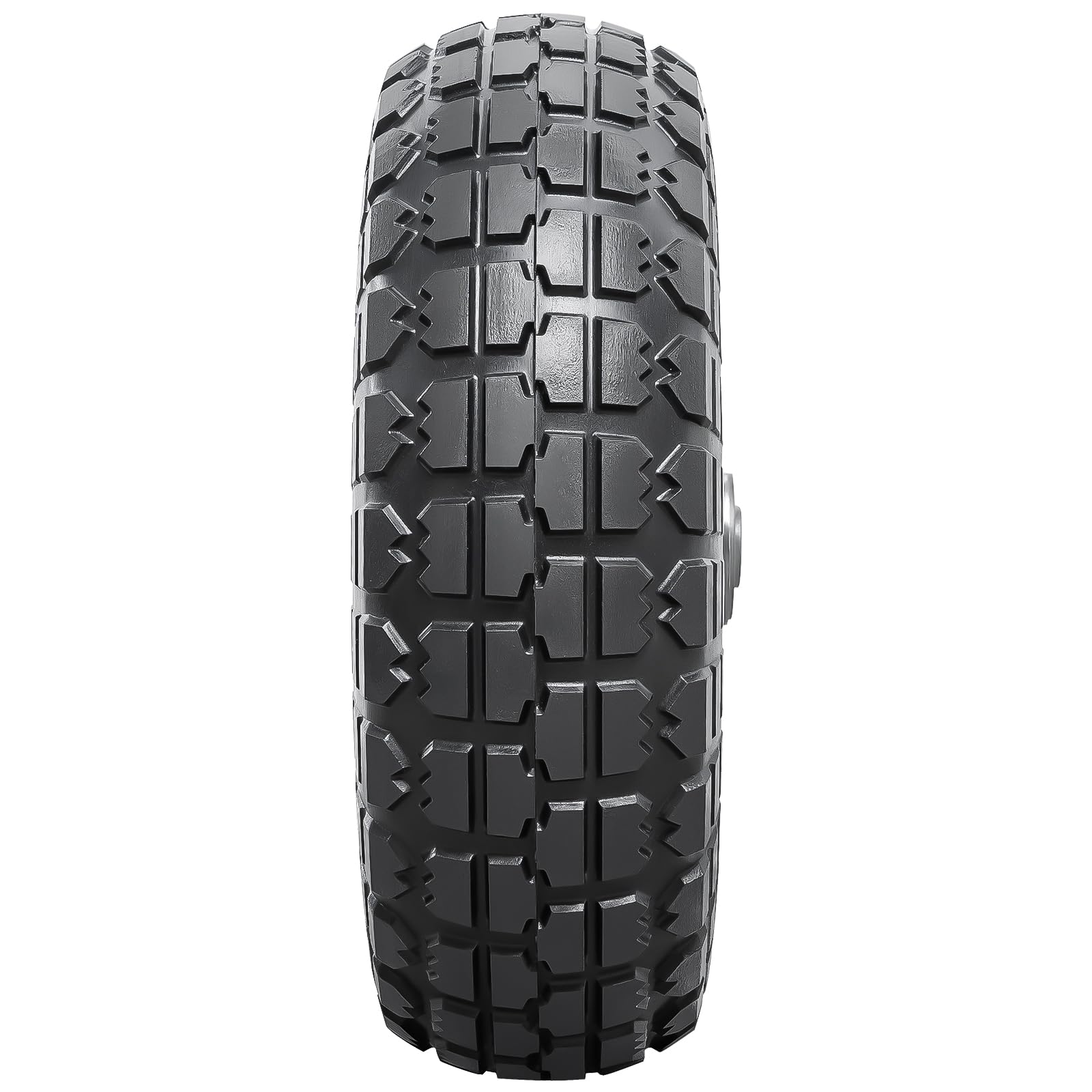 2-PCS 4.10/3.50-4 Reifen Pannensichere 4.10-4 3.50-4 Vollreifen mit 5/8 Zoll Achsbohrung und doppelt abgedichteten Lagern, kompatibel 4.10 3.50-4 Sackkarren, Schubkarren, Rasenmäher reifen| Silber