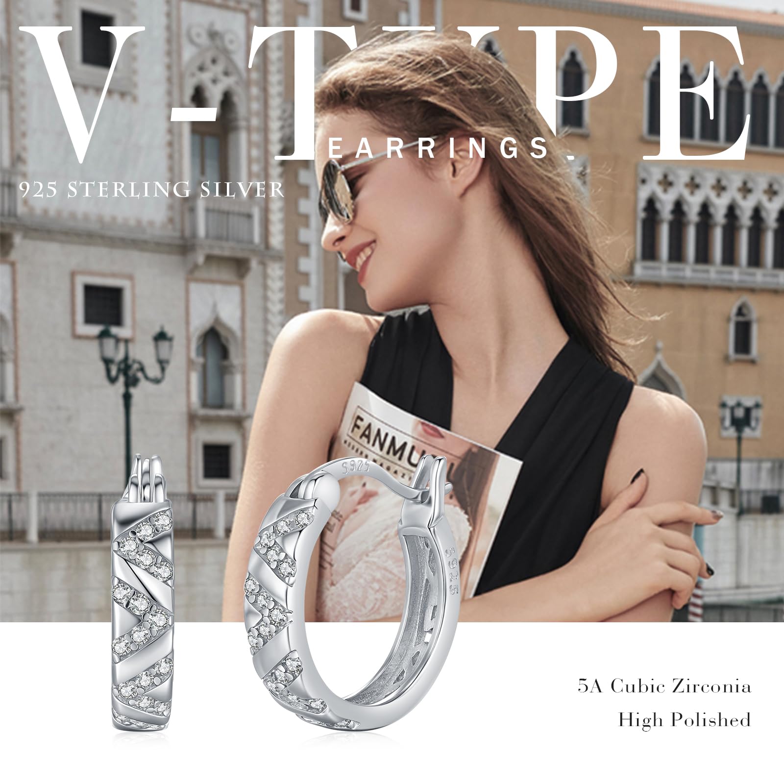 Orecchini a cerchio da donna, in argento Sterling 925, con piccoli orecchini a cerchio, per donne e donne