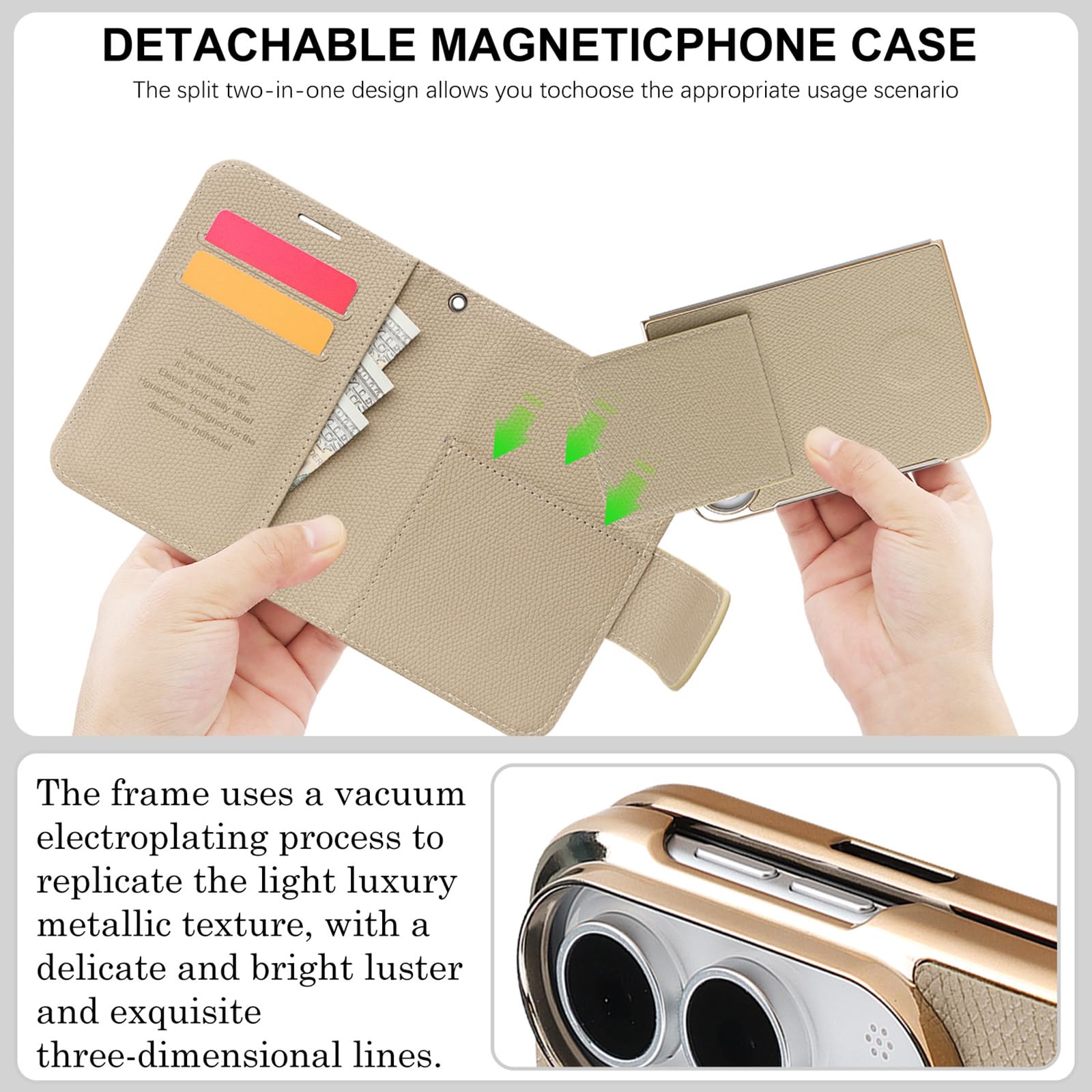 Coque Rabattable pour IPhone Duo Portefeuille Magnétique RFID Support