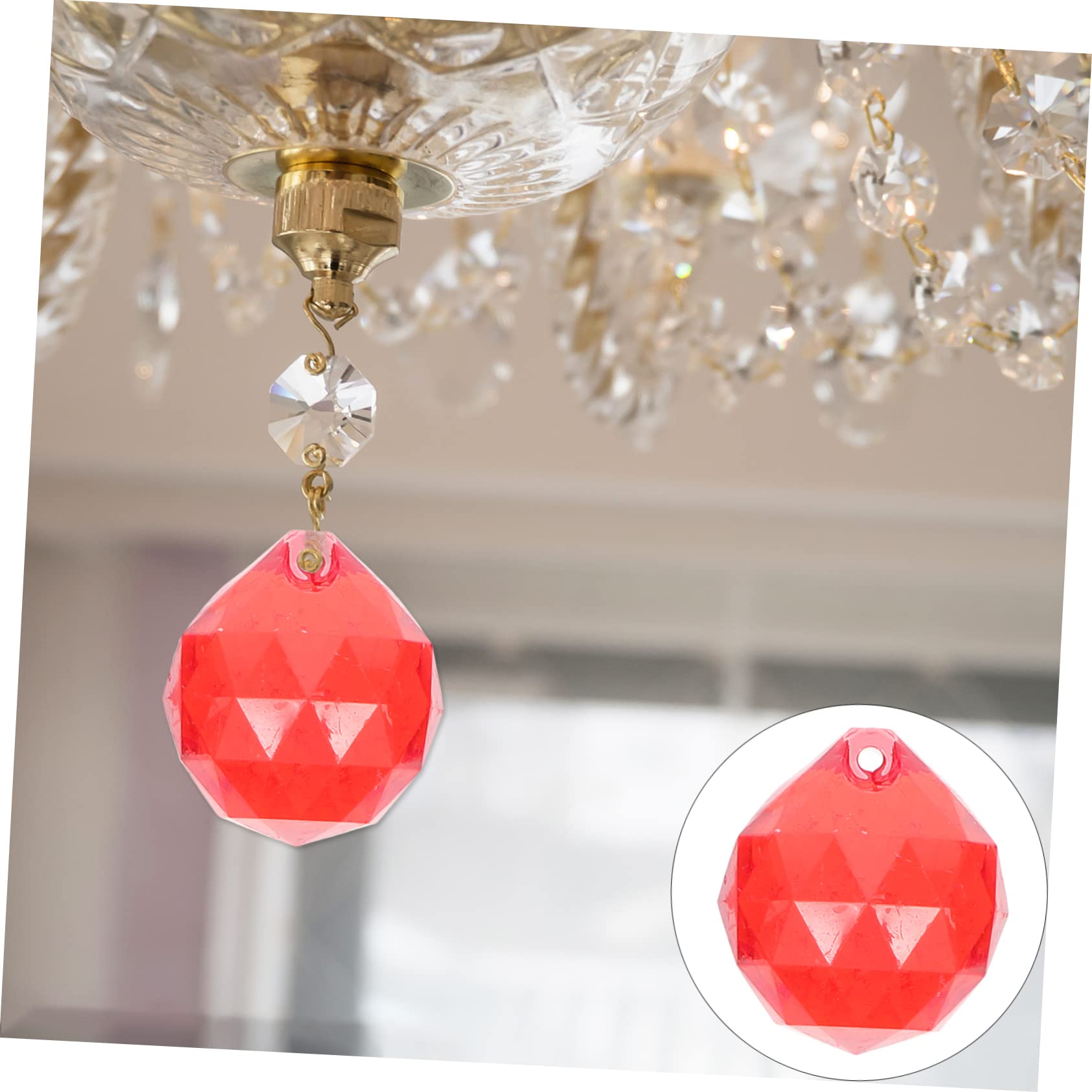 NUOBESTY 2 Sätze roter Kristallanhänger Dekorativ goldene Tischdekorationen klar für weihnachtsbaumdeko tannenbaum dekoration Hochzeitsperlen Anhänger Perlendekor für die Hochzeit Plastik