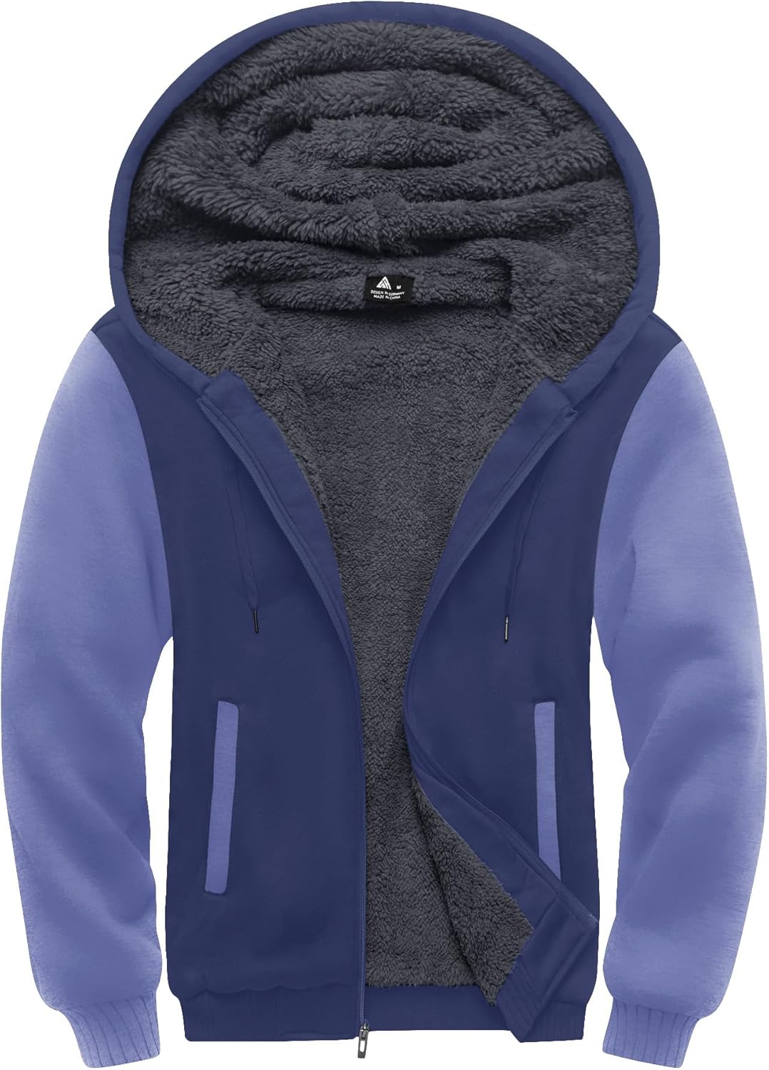 SCODI Hoodies for Men Heavyweight Fleece Sweatshirt - Full Zip Up Thick Sherpa Lined Hooded Jacket