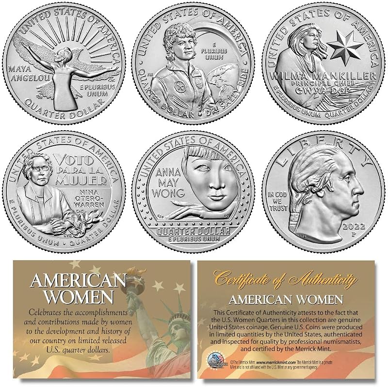 2022 American Women Quarters U.S. Mint 5-Coin Complete Set in Capsules (P-Mint)