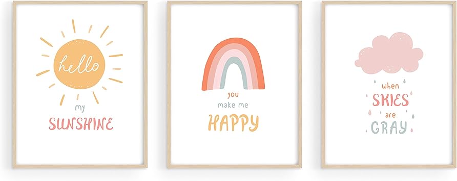 Amazon Haus And Hues 子供部屋ポスターと虹色の壁装飾 子供用レインボーウォールアート3点セット 子供部屋の女の子向けウォールアート 子供用ウォールアート 子供用ウォールアート Hello My Sunshine 8x10 フレームなし ウォールステッカー オンライン通販 Amazon Haus And Hues 子供部屋ポスターと虹色の壁装飾 子供用レインボーウォールアート3点セット 子供部屋の女の子向けウォールアート 子供用ウォールアート 子供用ウォールアート Hello My Sunshine 8x10 フレームなし ウォールステッカー オンライン通販