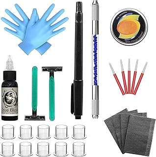 Wormhole Tattoo Stick and Poke Kit Microblading Kit Poke n Stick Pen Tattoo Kit DIY Tattoo Kit Home Tattoo Kit with Ink Microblading Pen Microblading Needles Tattoo Supply TK094