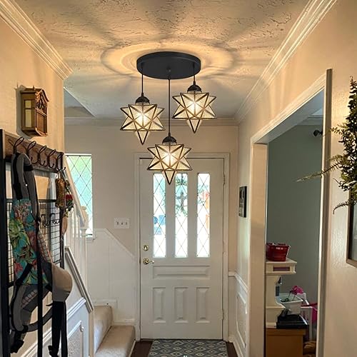 Candelabros modernos de mediados de siglo para comedor, luces colgantes de estrellas, lámparas LED para dormitorio, entrada, pasillo, cocina,