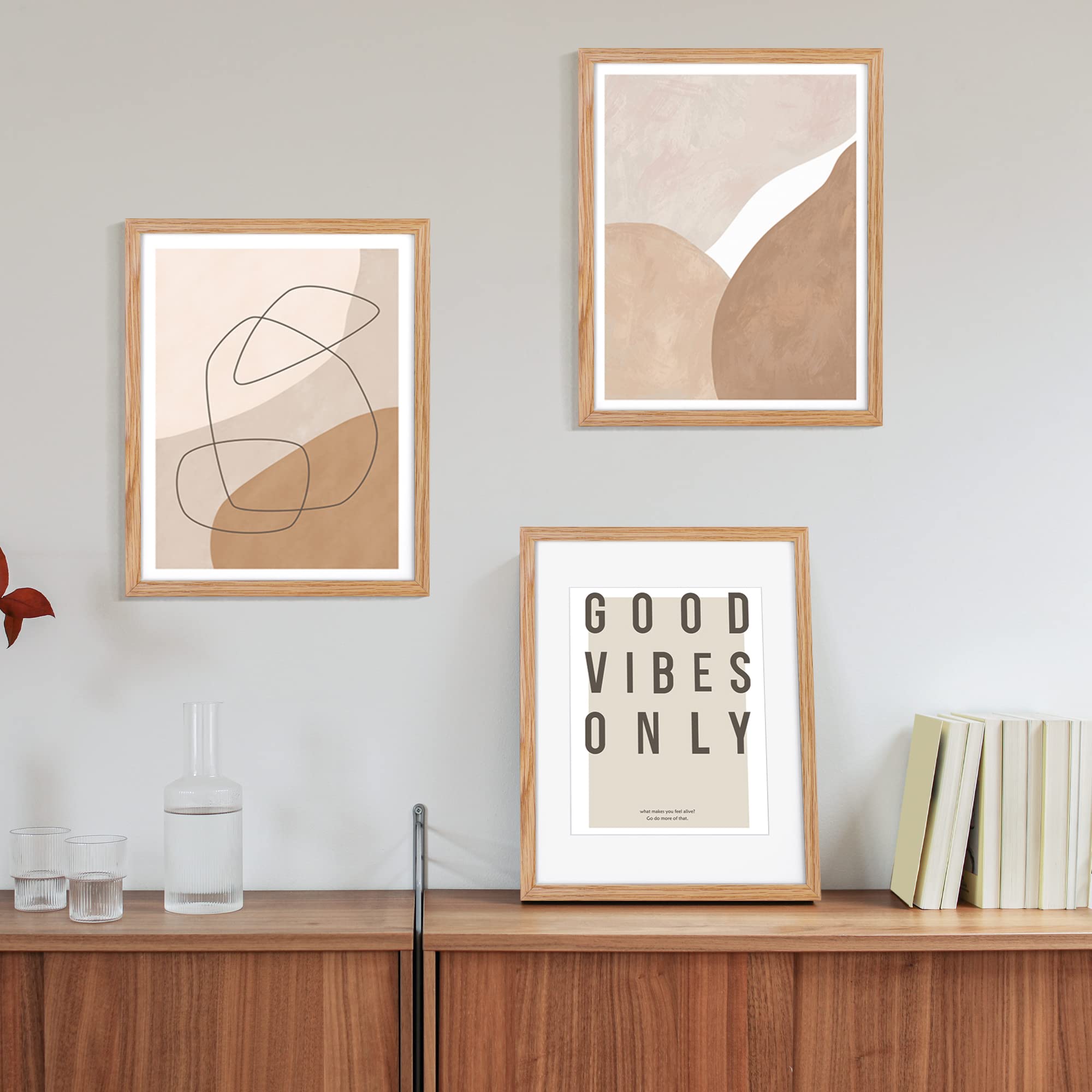 額縁付き写真 Amazon.co.jp: 11x14 写真フレーム 3枚セット 無垢オーク材フレーム 11