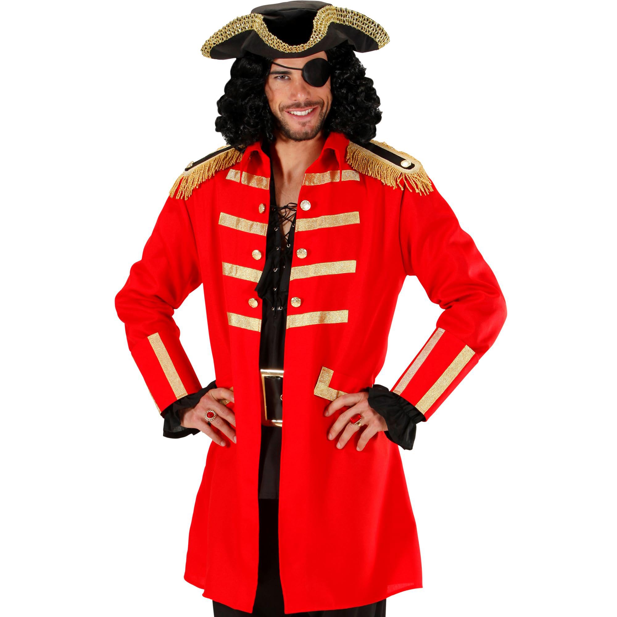 Red Pirate / Captain Costume Medium for Buccaneer Fancy Dress
