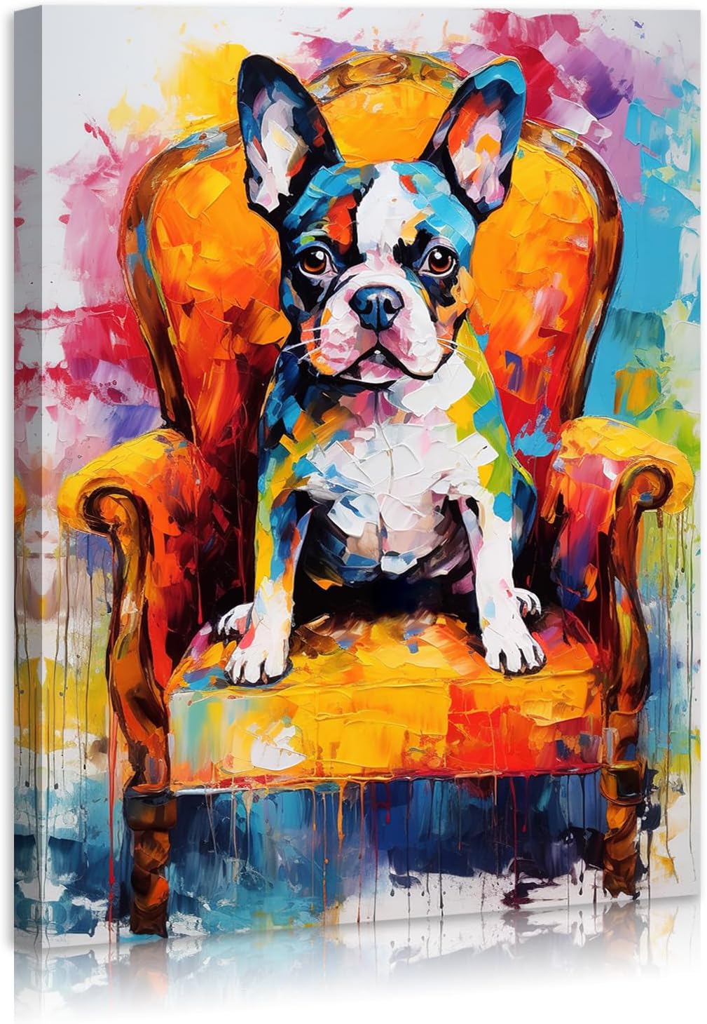 Dog Wall Art Abstract Dog Wall Decor Painting Colorful