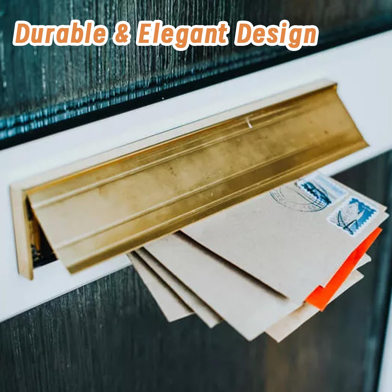 1 Set Letter Box Flap, 11.5 in Gold Letter Box Wirh 4 Pcs Nail, Letter Box Cover,Suitable for Wooden Doors Rigid PVC Doors - Image 4