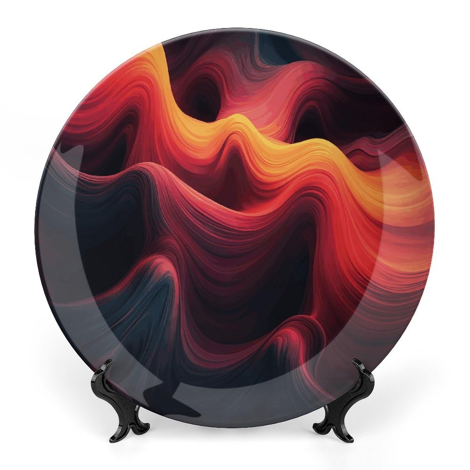 Plato decorativo de cerámica VFMKT con soporte de exhibición para mesa o pared