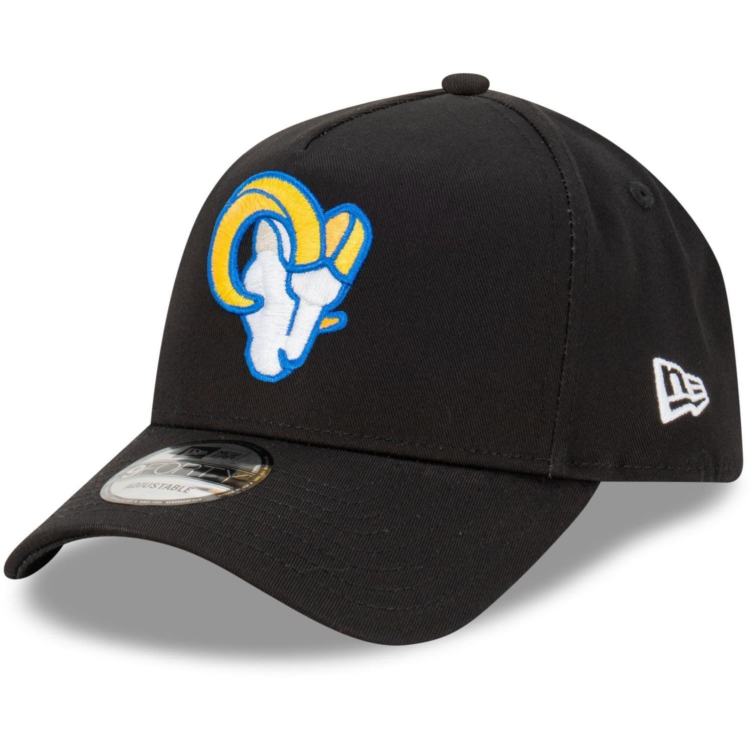 New Era Los Angeles Rams NFL Evergreen Black 9Forty Adjustable A-Frame Cap