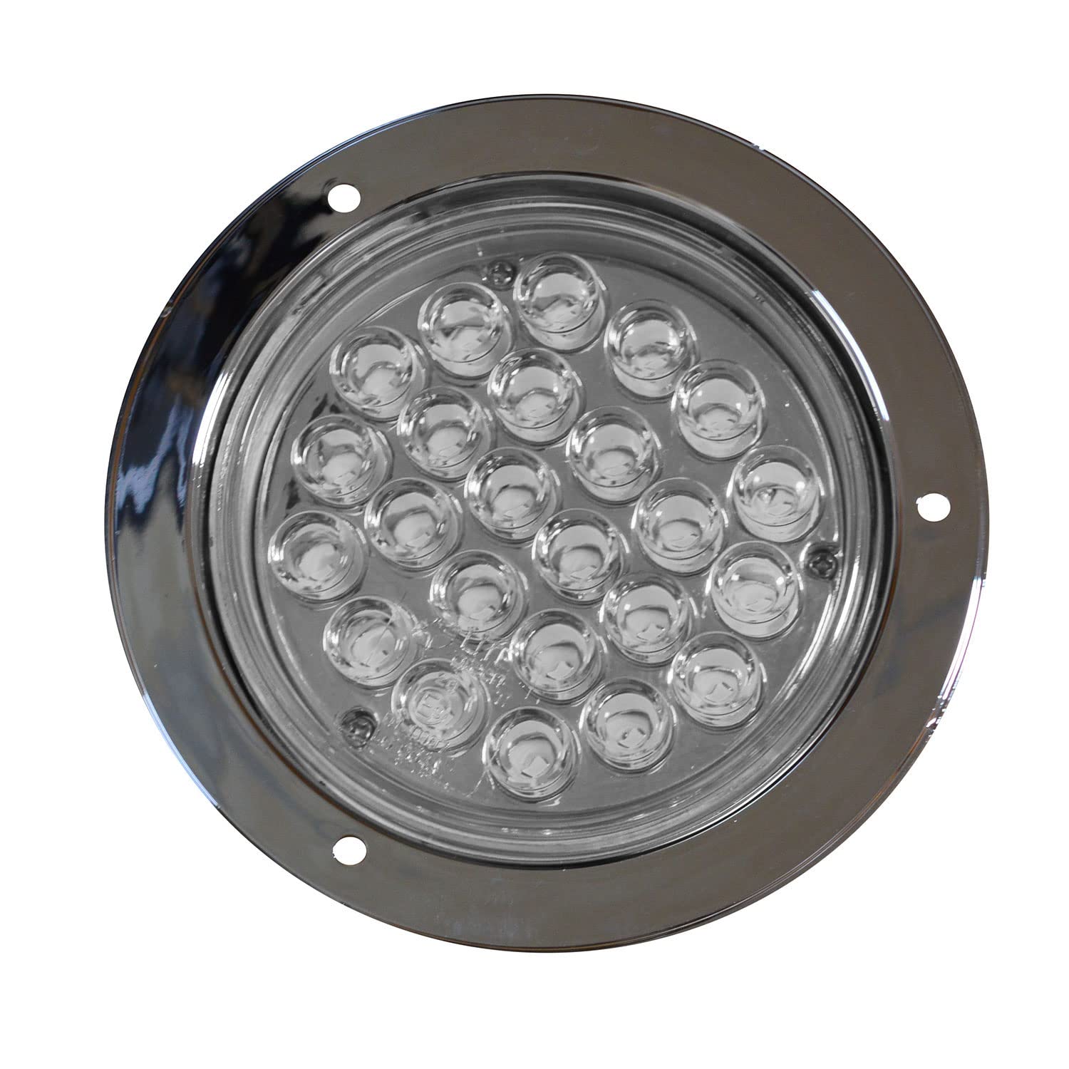 Fanale posteriore da 4 pollici Indicatore laterale e luci di posizione con anello cromato Adatto per camion Kenworth Rimorchi Auto e applicazioni multiple (12v)(cromo, rosso)(dimensione libera)