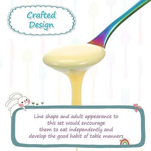 Miniatura 4 de Boao Juego de cubiertos de acero inoxidable de 6 piezas, incluye 2 cuchillos, 2 tenedores, 2 cucharas para el hogar