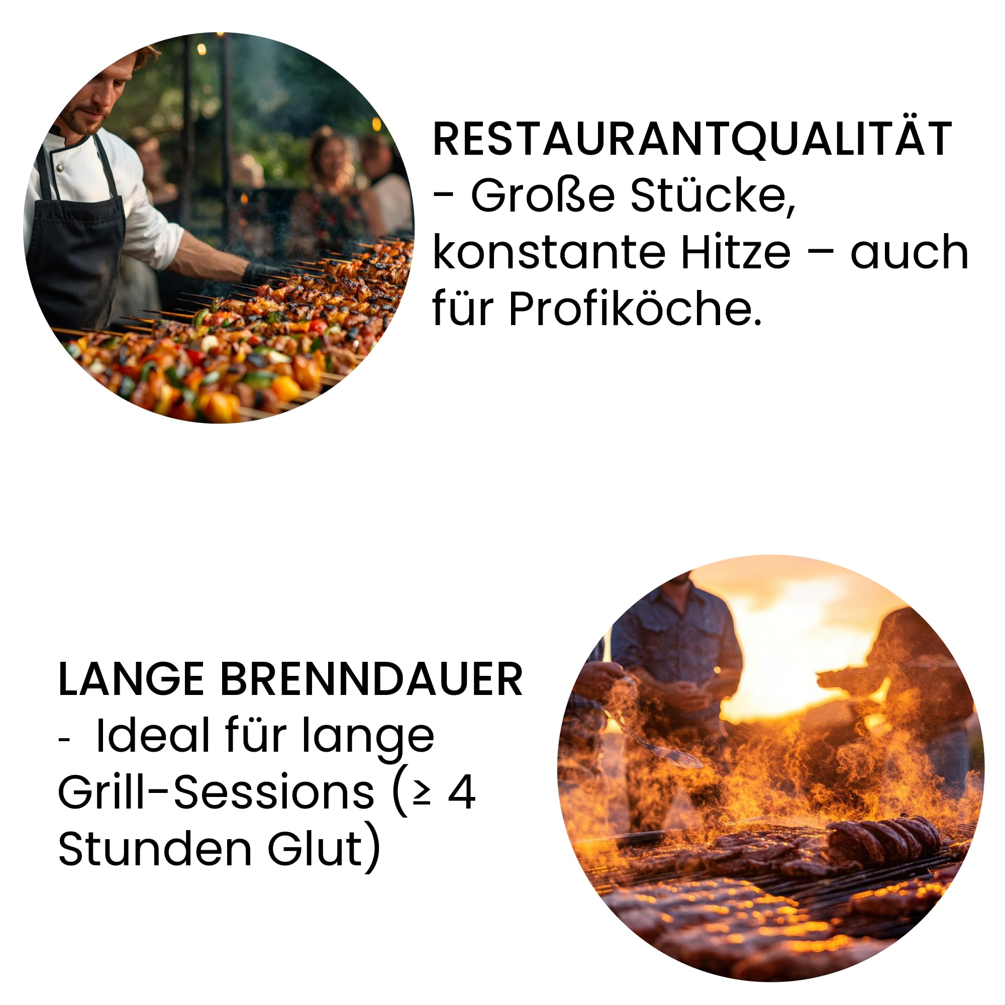 C44 - Premium-Grillkohle 20 kg (2 x 10 kg) – Restaurant Kohle, Extra Lange Glut & hohe Hitze – Für BBQ, Smoker & Pizza – 100% Laubholz und Chemiefrei