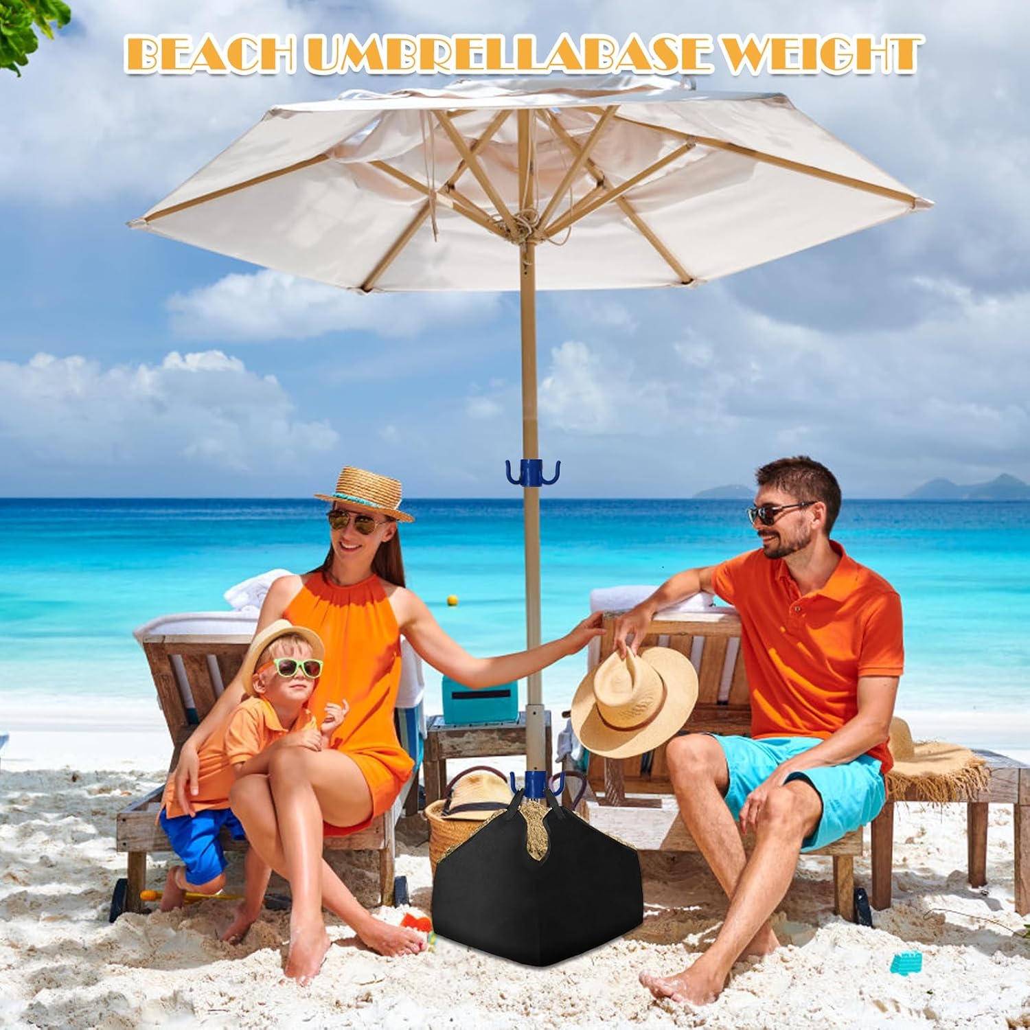 Fillable Weights Sand Bags+2 Pcs Umbrella Hanging Hook -Portable Beach Umbrella Sand Bags&Base Weight|Heavy Duty 600D Oxford Cloth Parasol Sand Storage Bag for Outdoor Garden Beach - Image 6