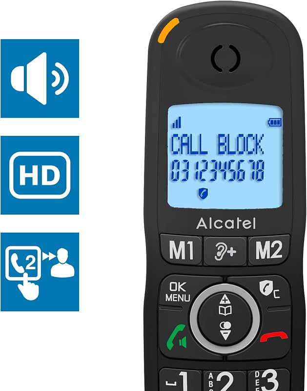 Alcatel XL595 B Vezeték nélküli telefon nagy gombokkal és kijelzővel - xl, SOLO/WITHOUT REPONDER