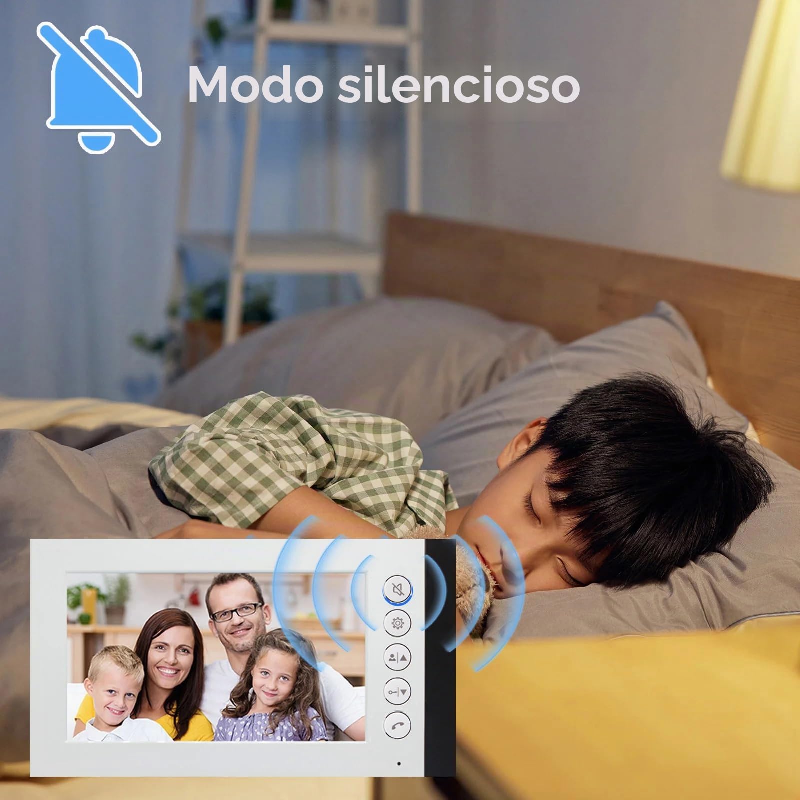 Video por cable sistema de intercomunicación de varios apartamentos, 2/3/6/8/10/12 Unidad 7 pulgadas MONITOR VIDEO timbre kit interior y exterior (1 Timbre + 8 Monitore)