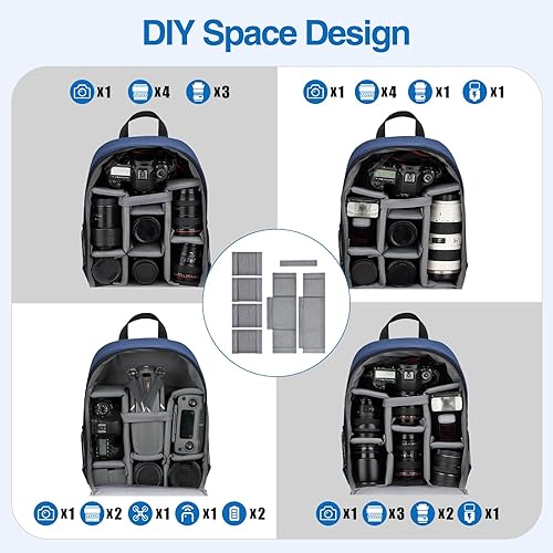 Miniatura 4 de EMART Mochila para cámara, Azul, fotografía