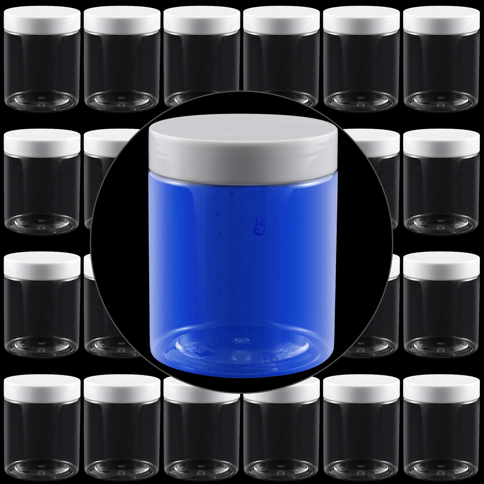 Buy FAATCOI 24 Pack 8 OZ Plastic Jars Storage Containers, Clear Plastic