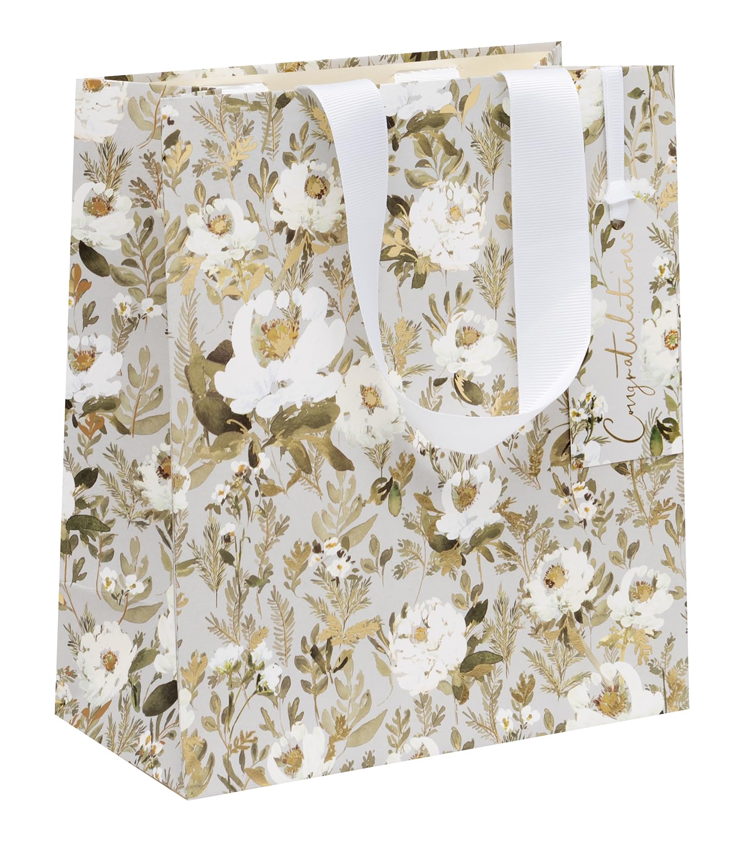 Glick Medium Gift Bag - Congratulations Floral Design - 200 x 225 x 100mm