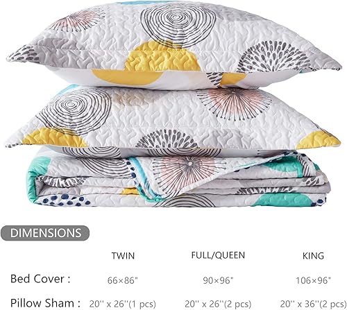 Vista 34 de SunStyle Home - Juego de colcha de cama de microfibra, ligero y suave, reversible, patrón de colcha, colchas para todas las estaciones. 01 - Verde