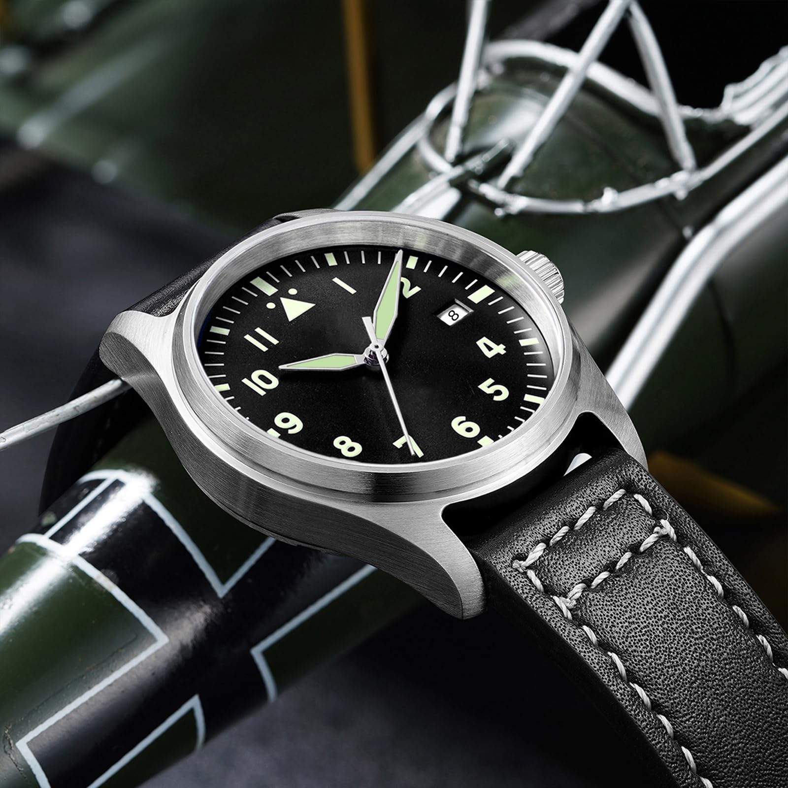ADDIESDIVE Reloj Automático para Hombre Resistente al Agua Movimiento de 200 Metros NH35/8215 Vintage C3 SuperLuminous Analog uhr AD2048/H2/AD2519