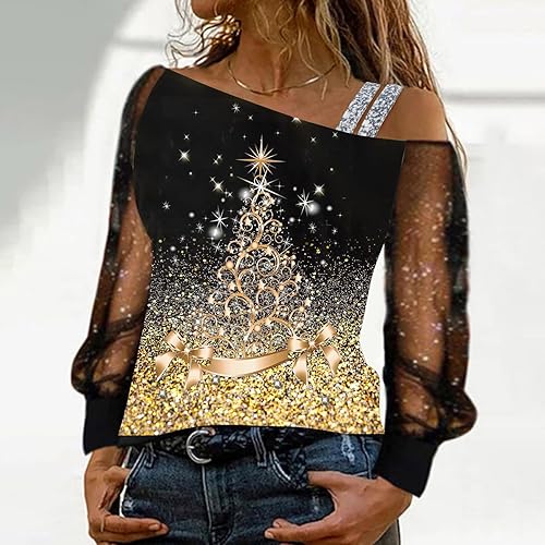 Miniatura 3 de SNKSDGM Sudaderas de Navidad suaves de manga larga para mujer, cuello redondo, lindas y divertidas, camisetas