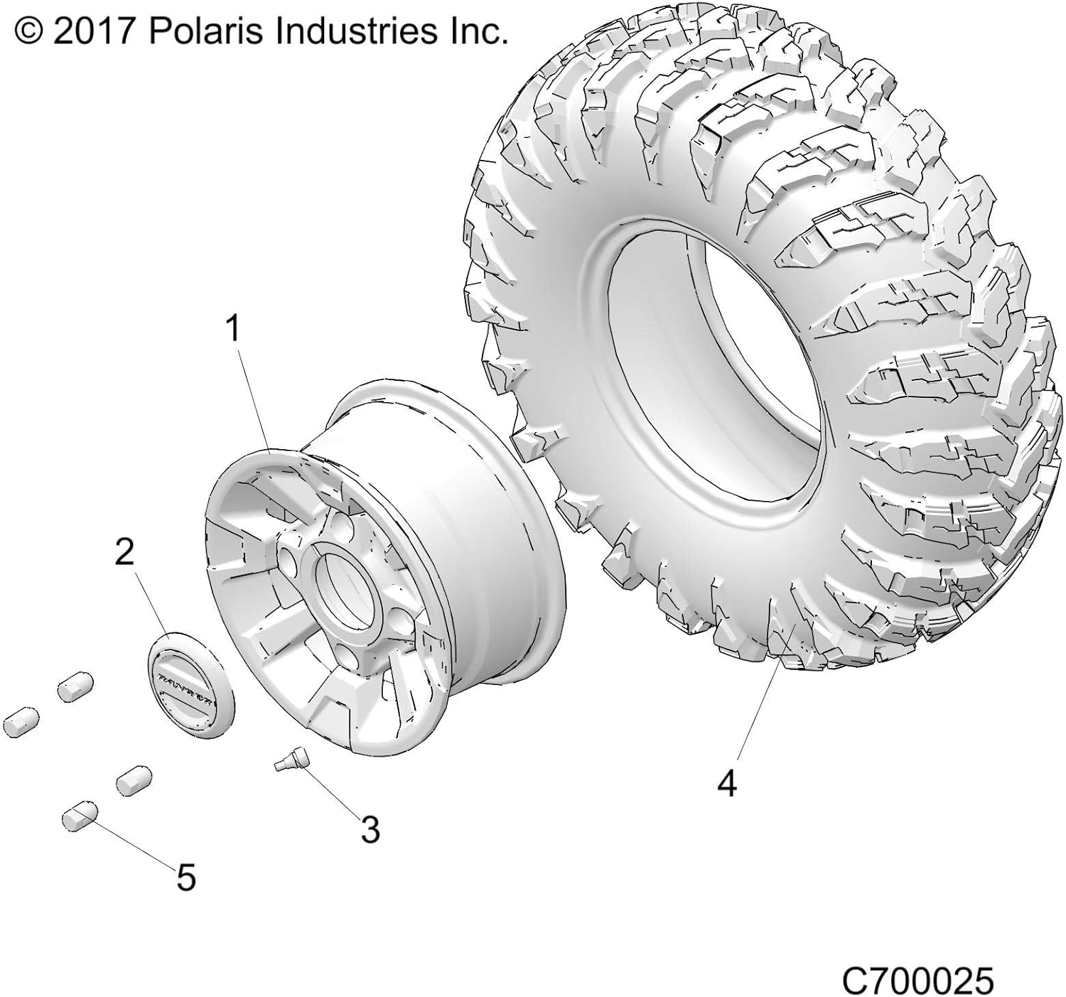 Polaris Ranger Dust Cover Hub, Genuine OEM Part 5413215, Qty 1