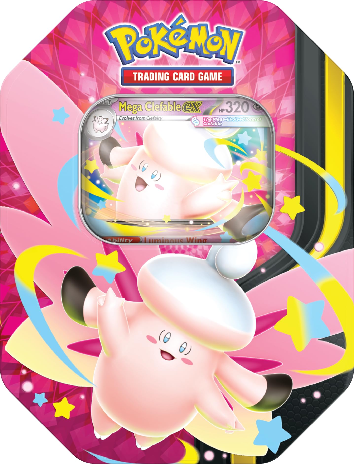 Pokémon TCG: Mega Moonlit Tin - Mega Clefable ex (4 boosters & 1 foil promo card)